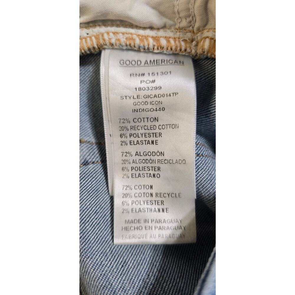 Good American Good Icon High Rise Straight Jeans Zip & Exposed Button Fly 16 - Picture 8 of 8